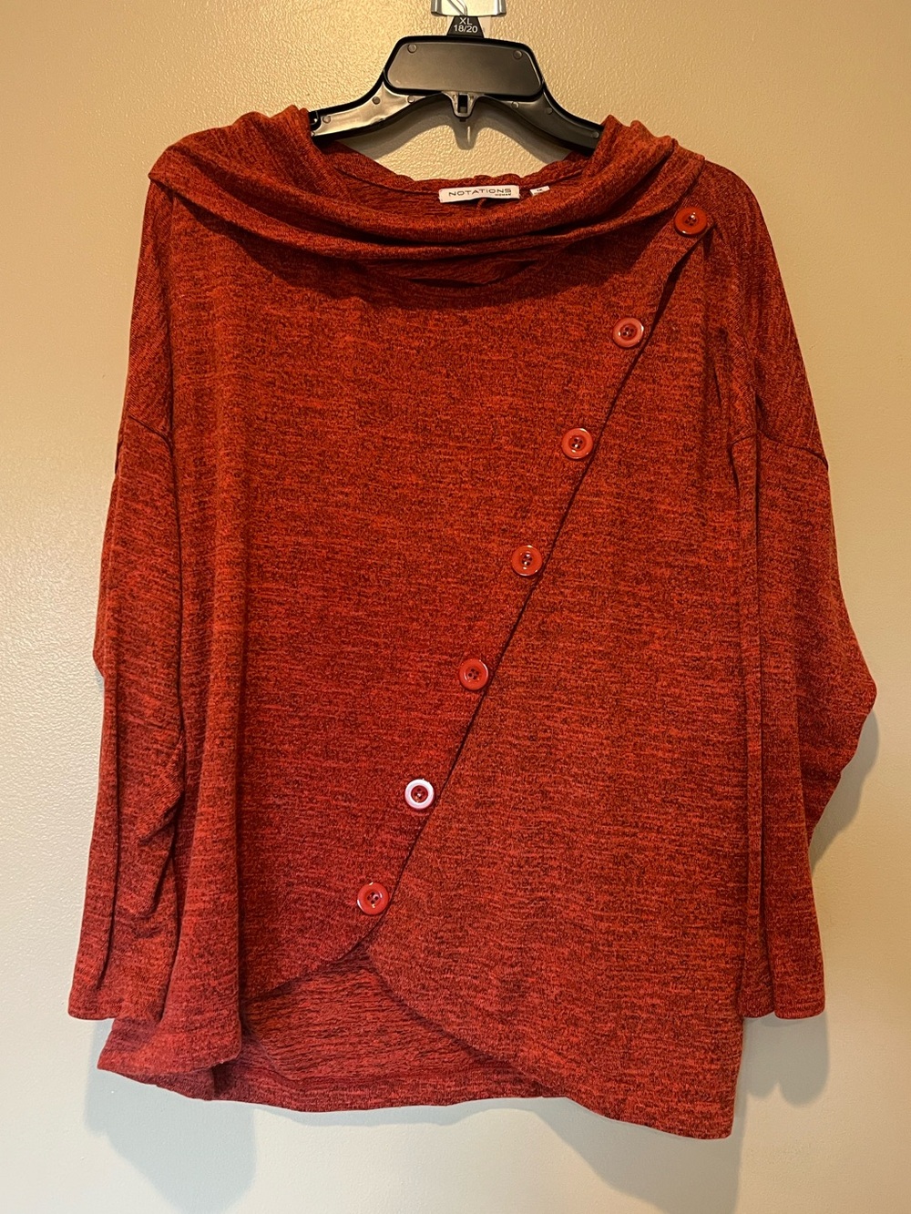 Notations Button-Front Knit Top